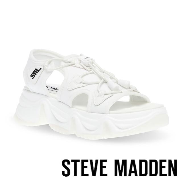 【steve madden】CHIVALRY 抽繩厚底涼鞋(白色)