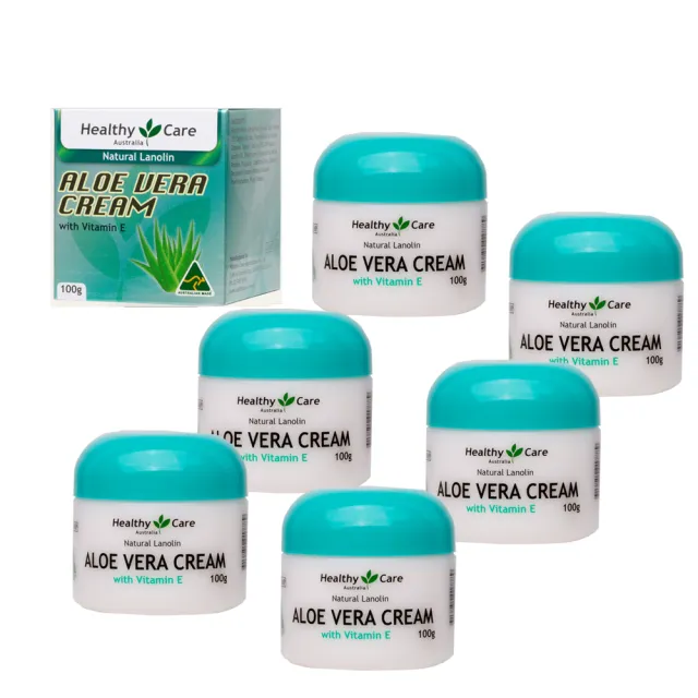 【Healthy care】綿羊蘆薈潤澤霜含維他命E(6入組 100g/罐) 即期品-2027年3月到期