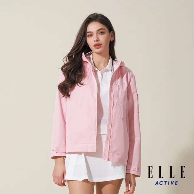 ELLE ACTIVE 女款 防潑水防風連帽外套-粉紅色(EA24M2W6101#72)