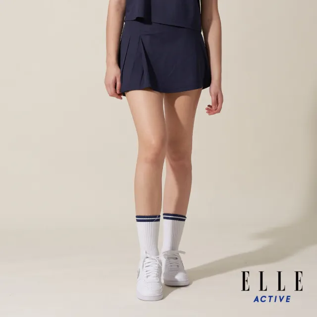 【ELLE ACTIVE】女款 剪接配色短裙/褲裙-深藍色(EA24M2W2101#39)