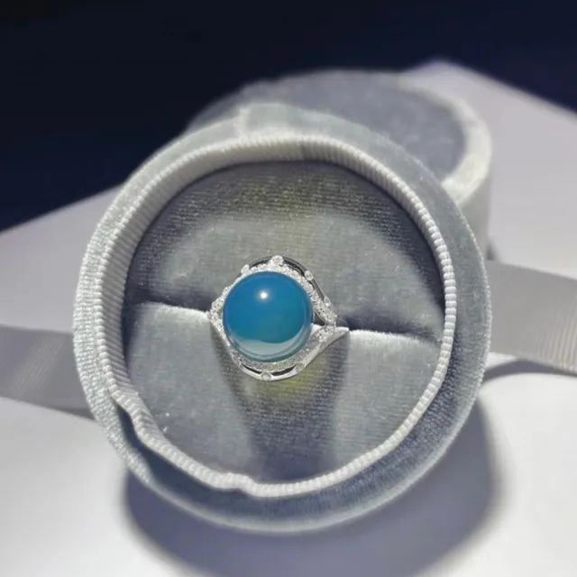 【勝弘珠寶】多明尼加藍珀花盛開戒指-12mm