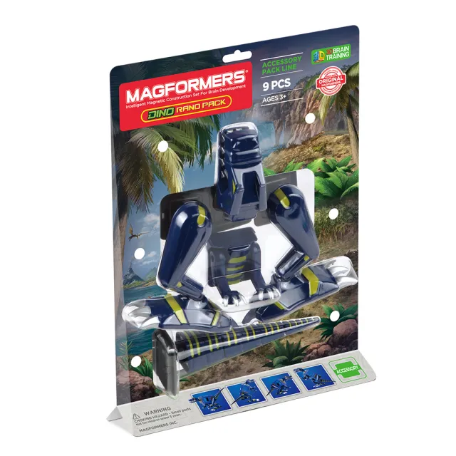 【Magformers】磁性建構片-恐龍配件包三套(劍龍三角龍暴龍)