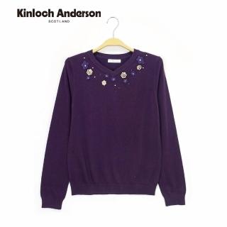 【Kinloch Anderson】V領小花長袖針織上衣 金安德森女裝(KA0779016)