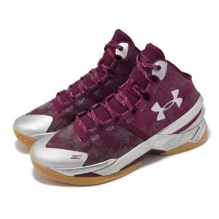 【UNDER ARMOUR】籃球鞋 Curry 2 Retro 男鞋 紅 銀 緩衝 支撐 高筒 咖哩 復刻 運動鞋 UA(3026052601)