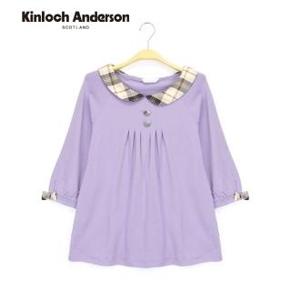 【Kinloch Anderson】格紋圓領抽褶七分袖棉質上衣 金安德森女裝(KA0475312)