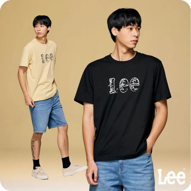 Lee 官方旗艦 男裝 短袖T恤 / 素描風LOGO 共2色 舒適版型(LB402021184 / LB402021K11)
