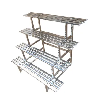 【巧可】不鏽鋼戶外花架 置物架(陽台落地式花盆架 四層長120CM)