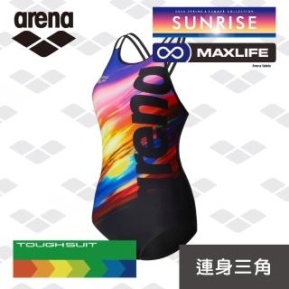 【arena】女士三角連體泳衣 訓練款 TSF4005W 溫泉游泳衣遮肚顯瘦泳裝 限量 春夏新款(TSF4005W)