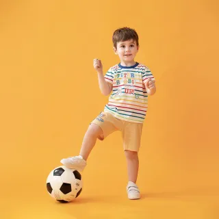 【奇哥官方旗艦】比得兔 男童裝 足球比得素色五分褲 2-4歲(2色選擇)