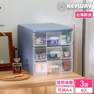 【KEYWAY 聯府】辦公三層資料櫃-6入(收納櫃 抽屜櫃 文書櫃 MIT臺灣製造)