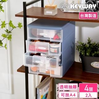【KEYWAY 聯府】辦公四層資料櫃-2入(收納櫃 抽屜櫃 文書櫃 MIT臺灣製造)