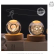 【送禮首選】3D木質發光底座太陽系水晶球(USB氣氛燈 星空燈 電競氣氛燈 led小夜燈 紀念 居家擺飾 生日禮物)