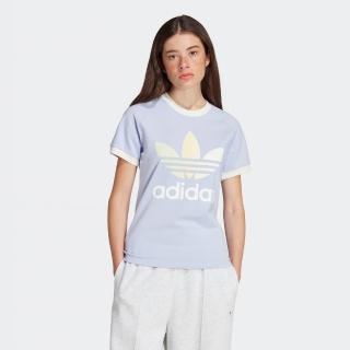 【adidas 愛迪達】上衣 女款 短袖上衣 運動 三葉草 GRADIENT CALI T 藍 IT9822