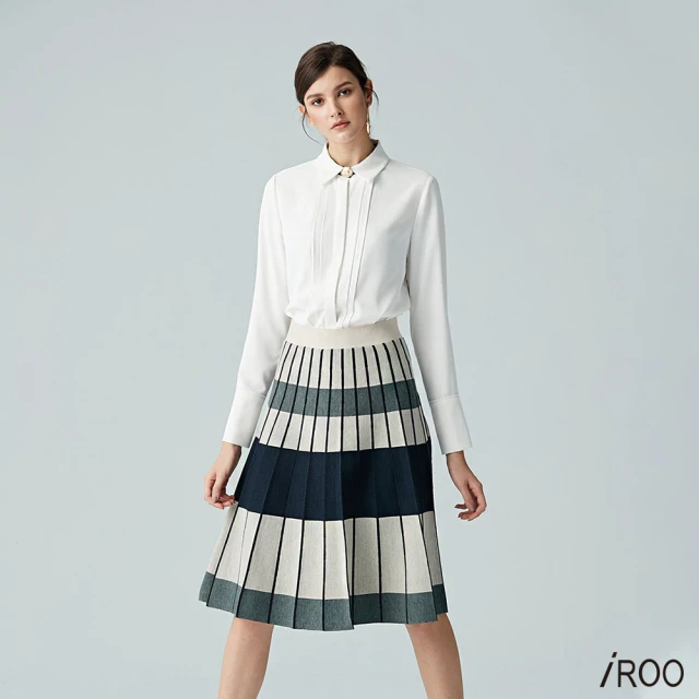 iROO 條紋綁帶經典設計無袖洋裝評價推薦
