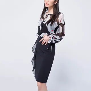 【iROO】荷葉邊氣質女人時尚短裙