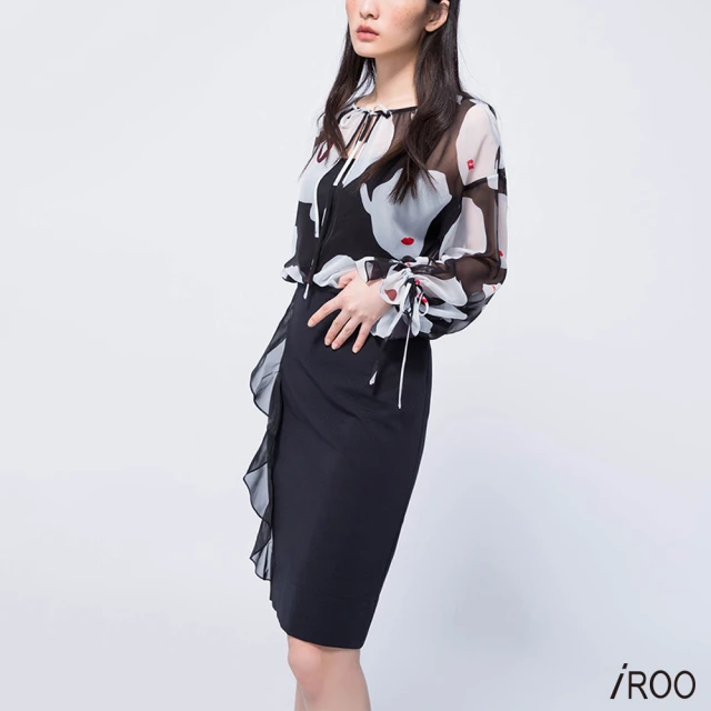iROO 滿版繡花女人設計無袖洋裝 推薦