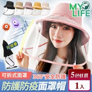 【MY LIFE 漫遊生活】現貨 可拆式面罩防護防疫面罩帽※(面罩帽/售完不補)
