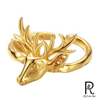 【RJ New York】華麗聖誕馴鹿立體設計彈性開口戒指(2色可選)