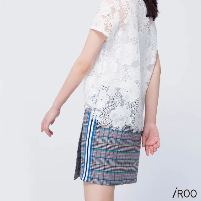 【iROO】經典格紋流行時尚短裙