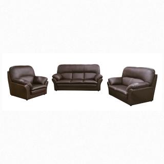 【AS 雅司設計】布蘭登咖啡色半牛皮沙發全組200×95×98cm