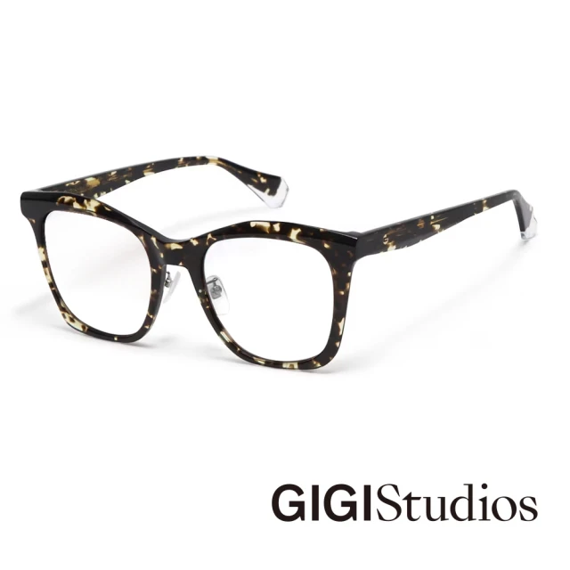 GIGI Studios 幾何曲線粗框貓眼光學眼鏡(黑 - 