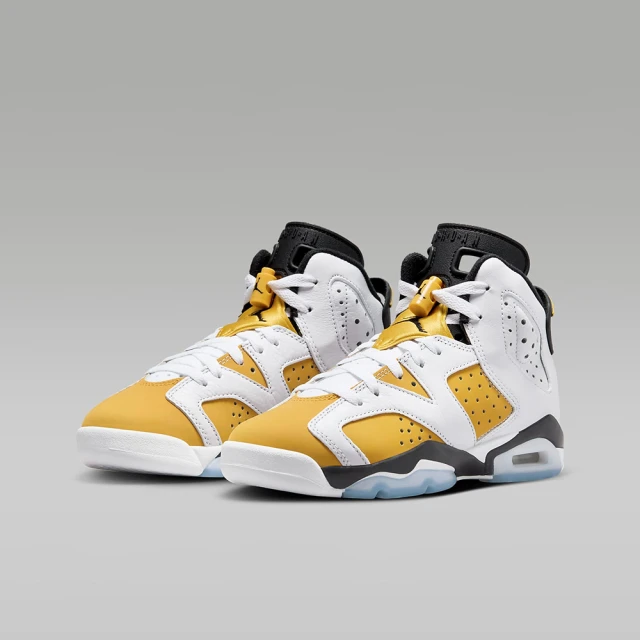 NIKE 耐吉NIKE 耐吉 籃球鞋 運動鞋 AIR JORDAN 6 RETRO GS 男鞋 女鞋 大童 白黃(384665170)