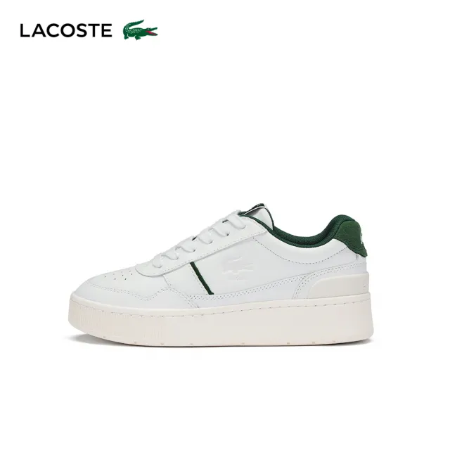 【LACOSTE】女鞋-Aceclip優質皮革運動休閒鞋(白/綠)