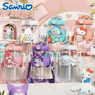 【SANRIO 三麗鷗】酷洛米大耳狗Tritan吸管水壺650ml不含雙酚A(美樂蒂 帕恰狗 凱蒂貓)