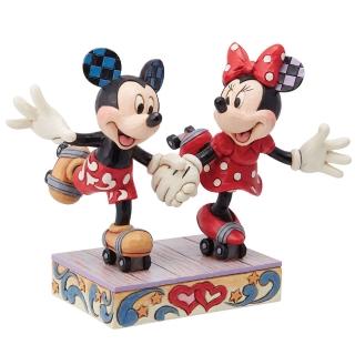 【Enesco】精品家飾 Disney 迪士尼 米奇和米妮牽手溜冰塑像居家擺飾