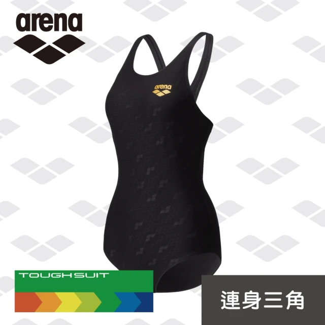 arena 女連體三角 訓練款 泳衣專業運動訓練露背抗氯速乾