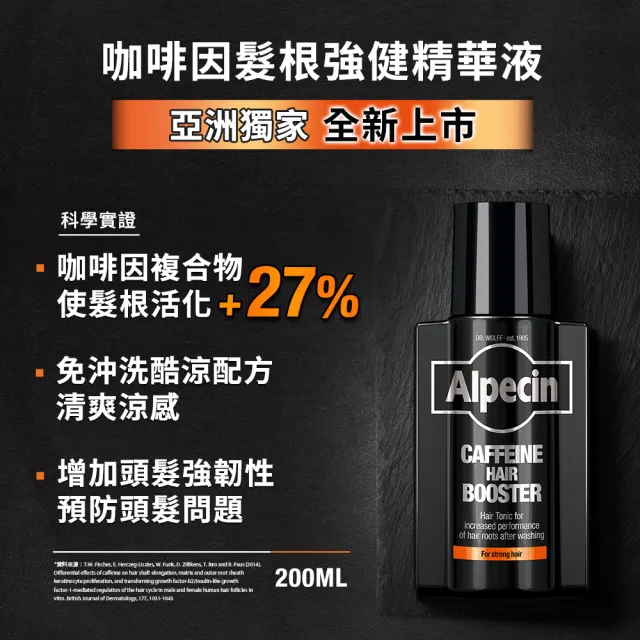 【Alpecin官方直營】Black C1咖啡因洗髮露黑色經典款250mlx2+咖啡因髮根強健精華液200mlx2