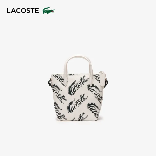 【LACOSTE】包款- L.12.12 標誌印花小托特包(白色)