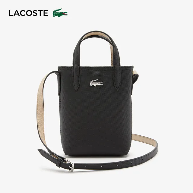 【LACOSTE】包款-經典雙面安娜包(黑/奶油色)