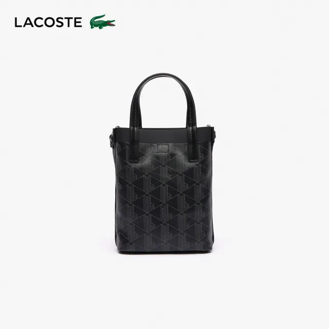 【LACOSTE】包款-印花塗層帆布迷你托特包(雙11限定 1111 黑色)