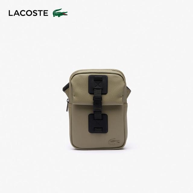 【LACOSTE】包款-前釦環方形側背包(海藻綠)