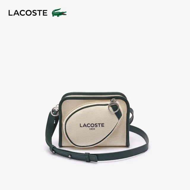 【LACOSTE】包款-網球風帆布小包(雙11限定 1111 白色)