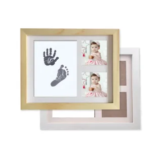 【OhBabyLively】寶寶手足印紀念相框-1印面款(相框/成長紀錄/生日禮物/彌月禮/成長相框/手印/腳印)