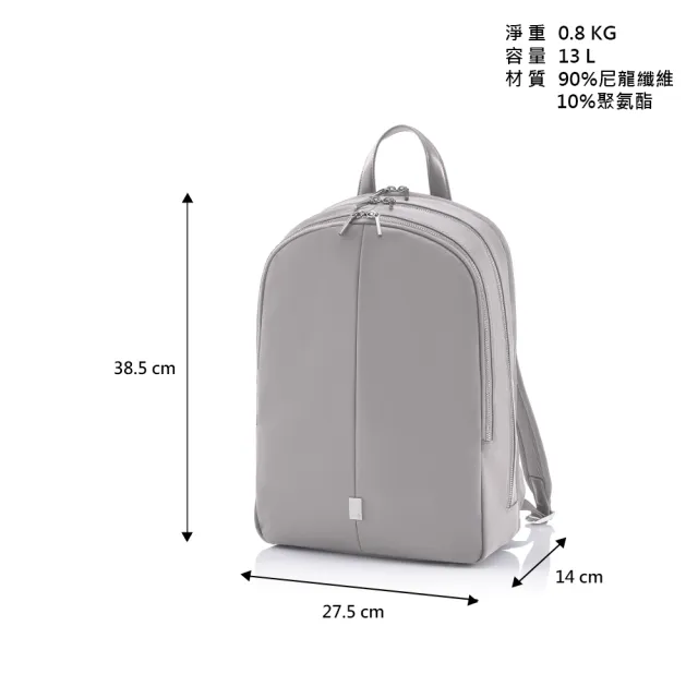 【Samsonite 新秀麗】UP-LINE 時尚優雅輕量尼龍女性筆電後背包14.1吋(多色可選)