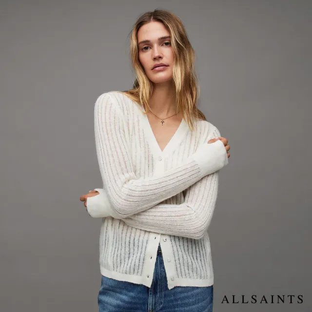 【ALLSAINTS】羊毛針織蕾絲織紋外套背心(多款任選)