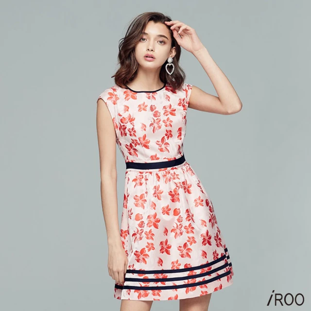 iROO 復古花紋設計洋裝 推薦