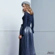 【iROO】針織拼接網紗洋裝