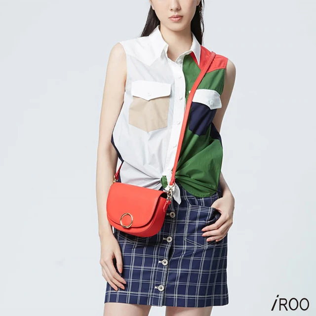 iROO 格紋排釦修身設計短裙 推薦