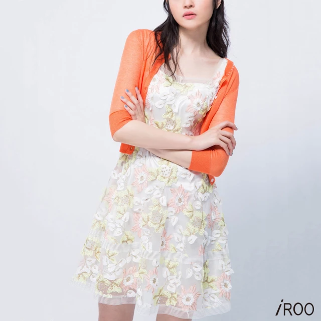 iROOiROO 滿版繡花女人設計無袖洋裝