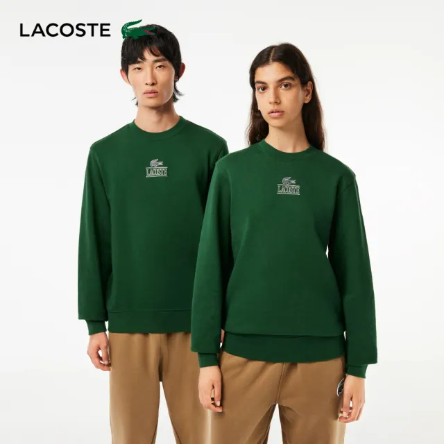 【LACOSTE】中性款-經典立體印花運動衛衣(綠色)