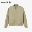 【LACOSTE】男裝-簡約素色大口袋拉鍊夾克(卡其色)