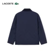 【LACOSTE】男裝-格紋鋪棉大口袋外套(藍色)