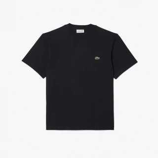 【LACOSTE】男裝-經典版型logo棉質短袖T恤(黑色)