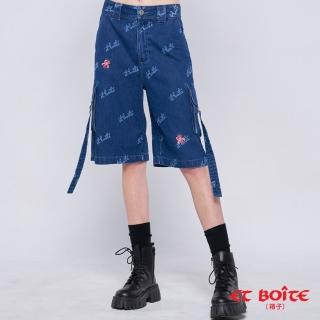 【BLUE WAY】女裝 鳶尾繡花LOGO文字丹寧 六分褲 -ET BOiTE箱子