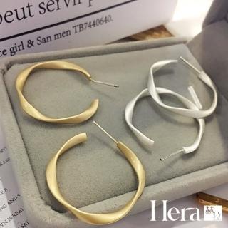 【HERA 赫拉】ll現貨ll簡約亞光幾何扭轉金屬耳環-2色(飾品)