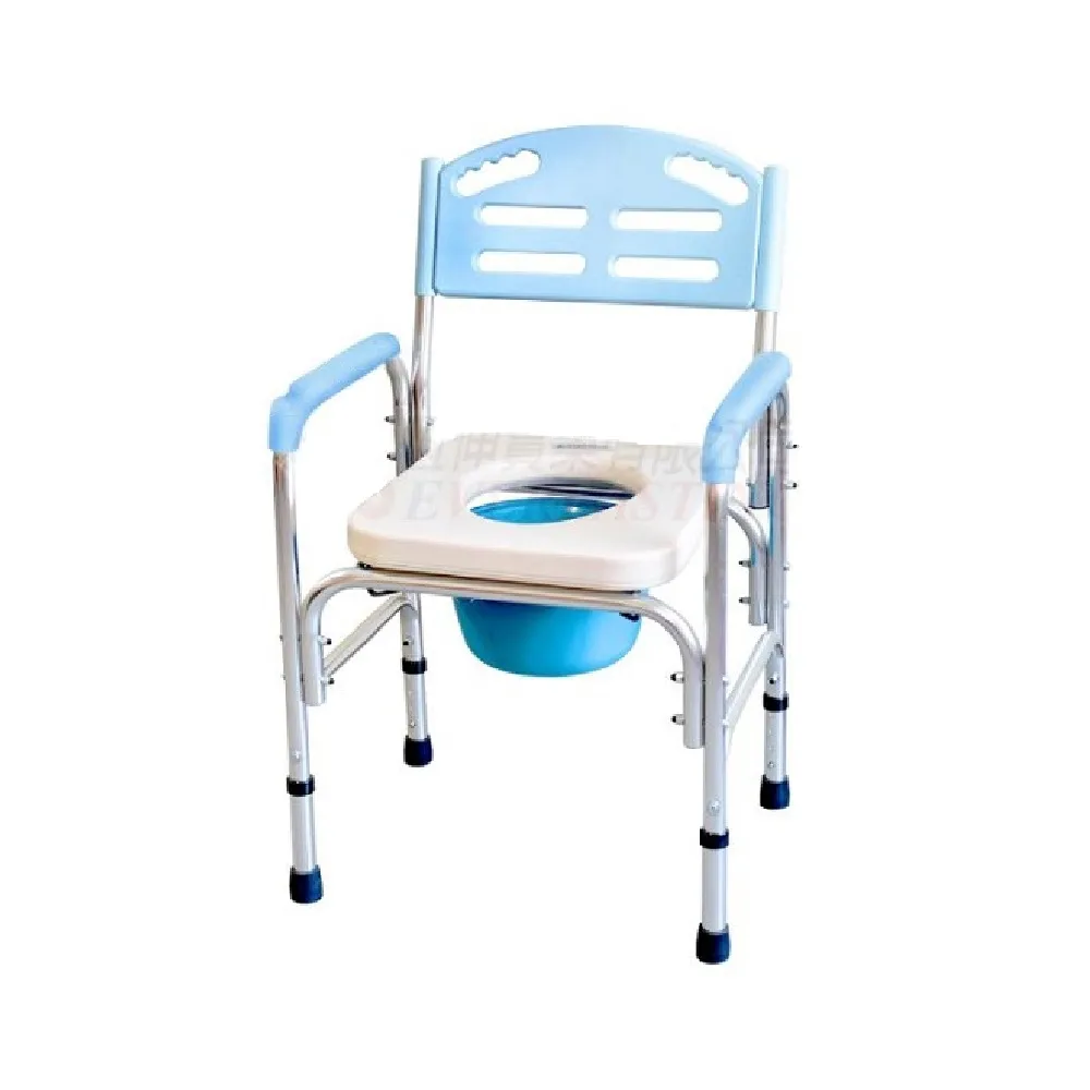 【海夫健康生活館】恆伸 機械椅 未滅菌 恆伸 鋁合金 固定式 大背款 便盆椅 洗澡椅(ER43016)